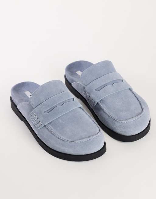 Topshop Addie mocassin mule en daim véritable bleu bleuet, 2 de 4