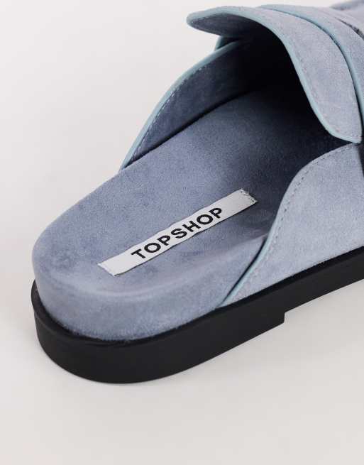 Topshop Addie mocassin mule en daim véritable bleu bleuet, 4 de 4