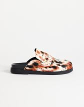 Topshop Addie real suede mule loafer in cow print hair on real leather