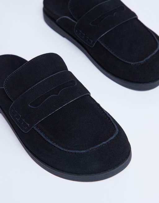 Topshop - Addie - Sabot stile mocassino in vero camoscio neri, 3 di 3