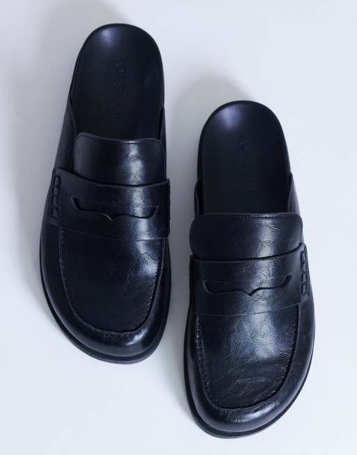 Topshop – Addie – Svarta loafers med öppen häl, 3 av 4