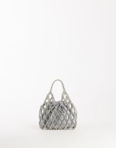 Topshop Adele small diamond bead grab bag in silver