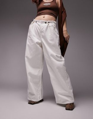 Topshop adjustable waist jeans in white