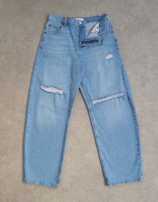 Topshop - Afblegede barrel-jeans med mellemhøj talje, 6 af 7