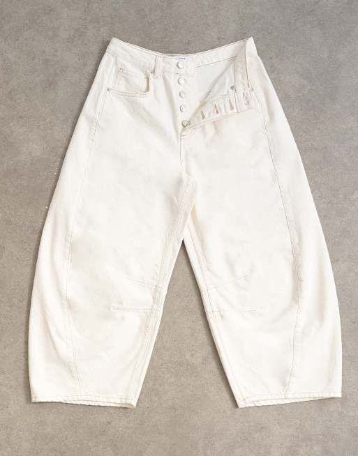 Topshop - Afblegede cropped jeans med mellemhøj talje og tøndeformede ben, 6 af 7