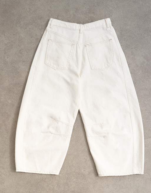 Topshop - Afblegede cropped jeans med mellemhøj talje og tøndeformede ben, 7 af 7
