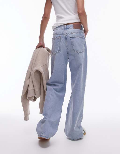 Topshop - Afblegede jeans i vintagestil med mellemhøj talje og lige ben samt løstsiddende pasform, 2 af 5