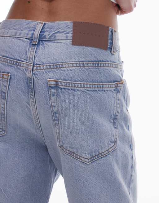 Topshop - Afblegede jeans i vintagestil med mellemhøj talje og lige ben samt løstsiddende pasform, 3 af 5