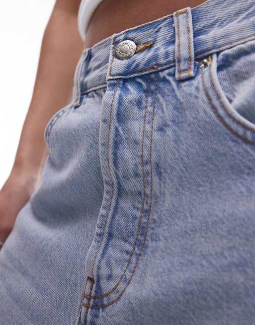 Topshop - Afblegede jeans i vintagestil med mellemhøj talje og lige ben samt løstsiddende pasform, 5 af 5