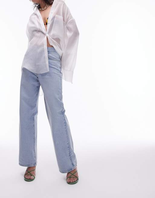 Topshop - Afblegede løstsiddende jeans med mellemhøj talje og lige ben, 4 af 5