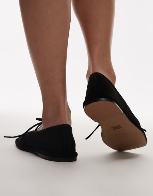 Topshop - Alaia - Ballerine in camoscio nere con laccetti, 4 di 4