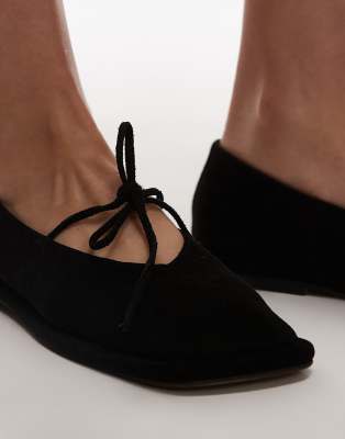 Topshop Alaia Suede Ballet With Tie