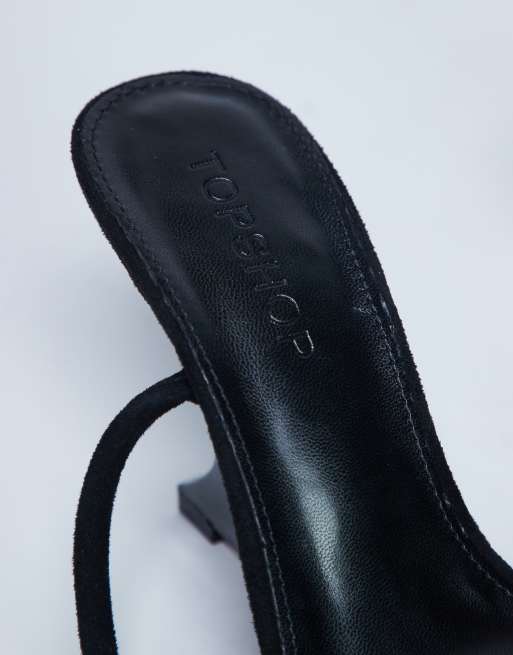 Topshop – Alexa – Czarne klapki na koturnowym obcasie, 4 z 4