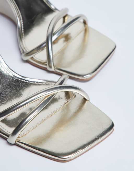 Topshop - Alexa - Muiltjes met sleehakken in goud, 2 van 3