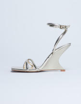 Topshop Alexa wedge heeled mule in gold