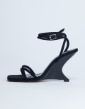 [Topshop] Topshop Alexa wedge heeled mules in black-Green 36 BLACK