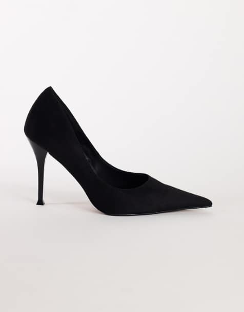 Topshop Alexander high heel court shoe in black faux suede - view 1