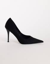 Topshop Alexander high heel court shoe in black faux suede