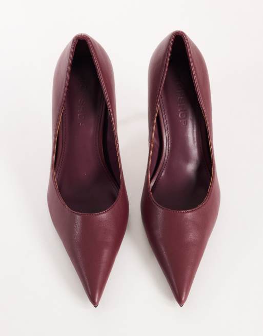 Topshop Alexander højhælede pumps i bordeaux, 3 af 4