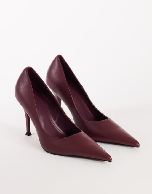 Topshop Alexander zapato de salón de tacón alto en burdeos, 2 de 4