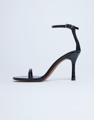 Topshop Topshop Alexi 2 part heeled sandal in black