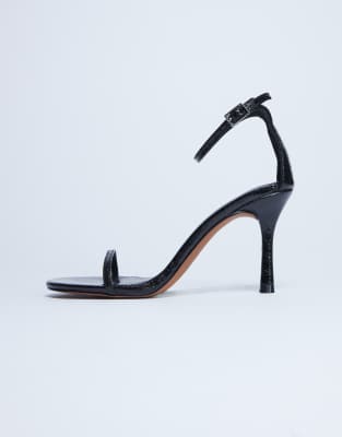 Topshop Alexi 2-part Heeled Sandals In Black