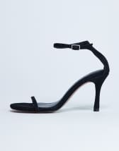 Topshop Alexi real suede 2 part heeled sandal in black