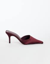 Topshop Alfie pointed heeled court in aubergine satin