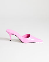 Topshop Alfie pointed heeled court in patent pink