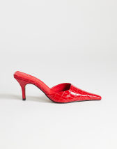 Topshop Alfie pointed heeled court in red croc