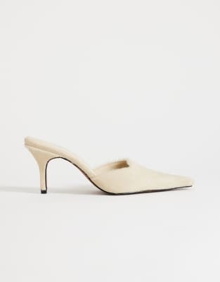 Topshop Alfie Real Hair-on Leather Pointed Toe Heeled Mules In Multi