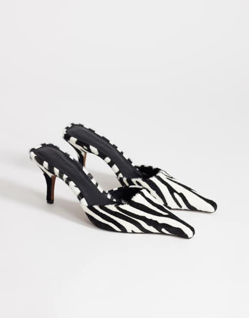Topshop Alfie spitze Pumps mit mittelhohem Absatz im Zebra-Print aus Echtleder, 2 von 4