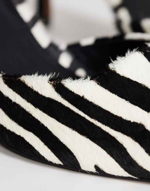 Topshop Alfie spitze Pumps mit mittelhohem Absatz im Zebra-Print aus Echtleder, 4 von 4