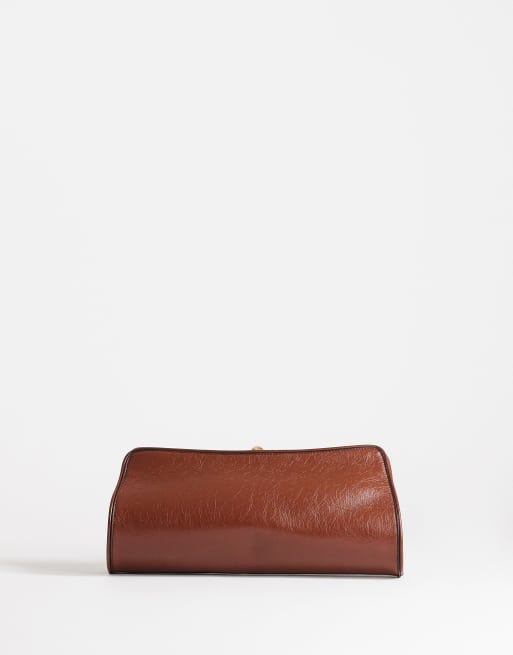 Topshop Alice medium clutch bag in tan, 2 of 4