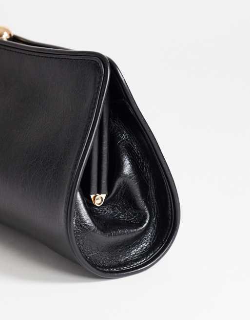 Topshop Alice medium clutch purse in black, 3 of 4