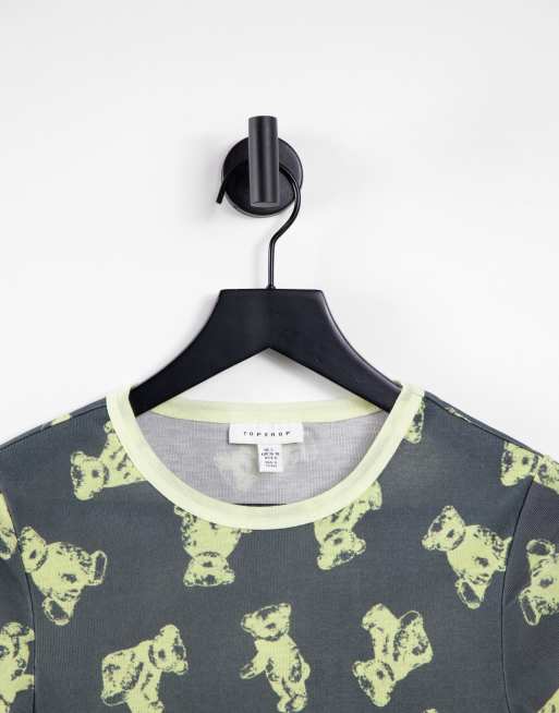 Topshop all over teddy baby t-shirt in grey , 4 of 4