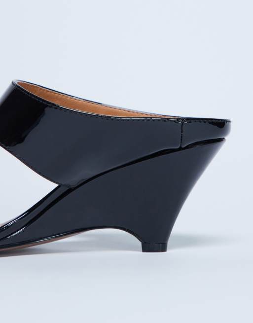Topshop Ally toe thong wedge sandals in black ASOS