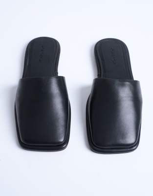 Topshop Almina Leather Square Toe Mules