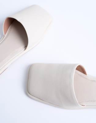 Topshop Almina Leather Square Toe Mules