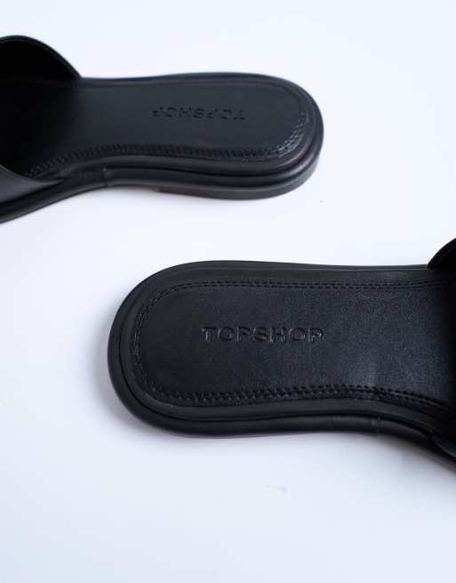 Topshop - Almina - Mules à talon carré en cuir véritable - Noir, 3 de 4