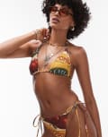 [Topshop] Topshop Amalfi triangle bikini top in multi 14 MULTI