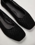 [Topshop] Topshop Amara crochet mesh ballet shoes in black 38 BLACK