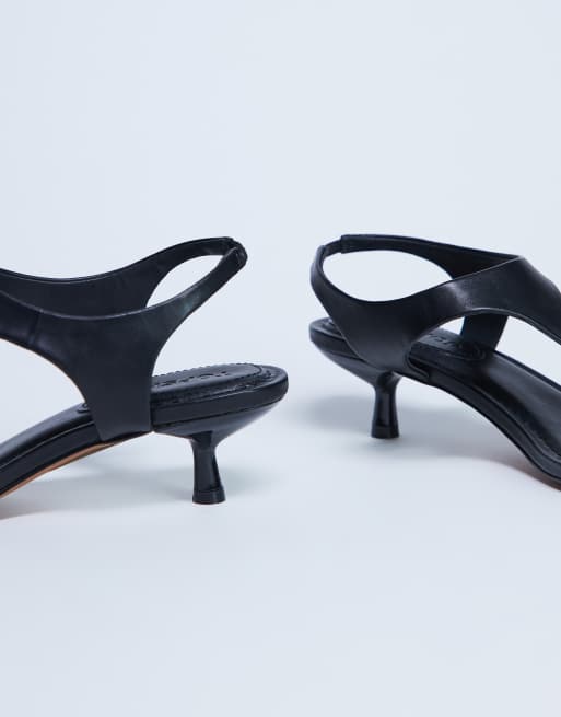 Topshop - Amber - Infradito con tacco medio nere, 3 di 4