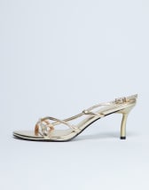Topshop Amelia minimal mid heel sandal in gold