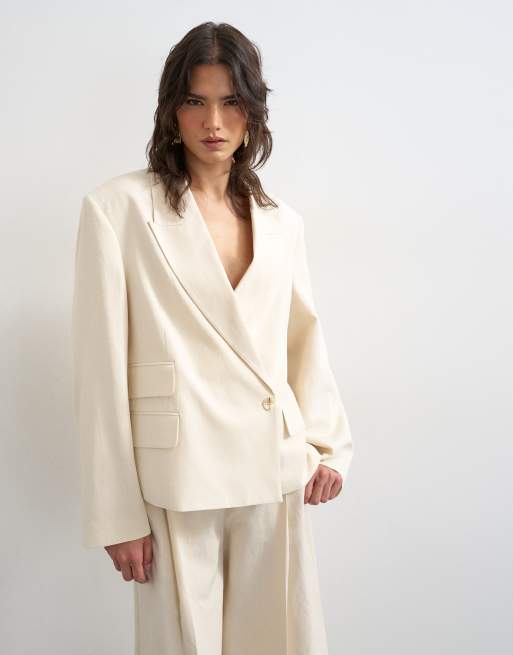 Topshop - Americana color crudo con varios bolsillos