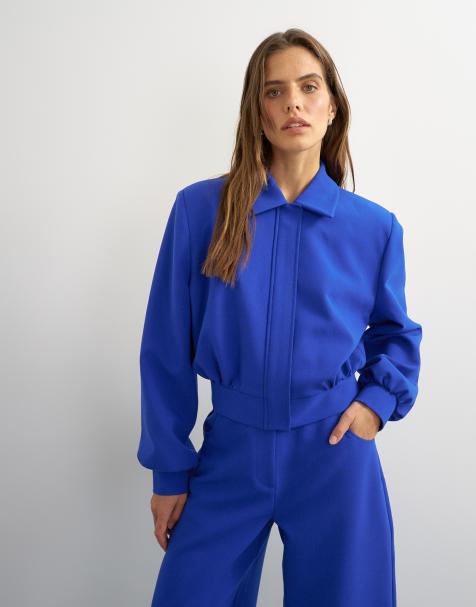 Topshop - americana formal azul con cremallera - view 1