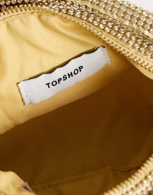 Topshop Ammie embellished grab bag in gold, 2 of 4