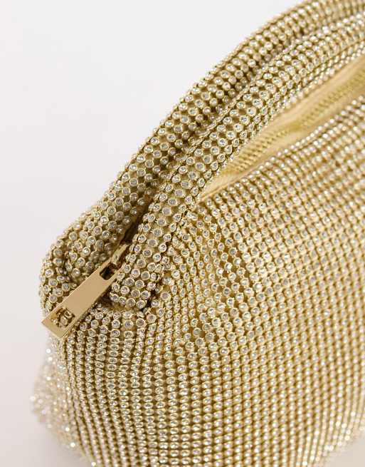 Topshop Ammie embellished grab bag in gold, 4 of 4