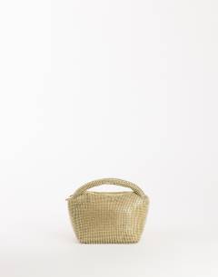 Ammie small embellished grab bag in gold
