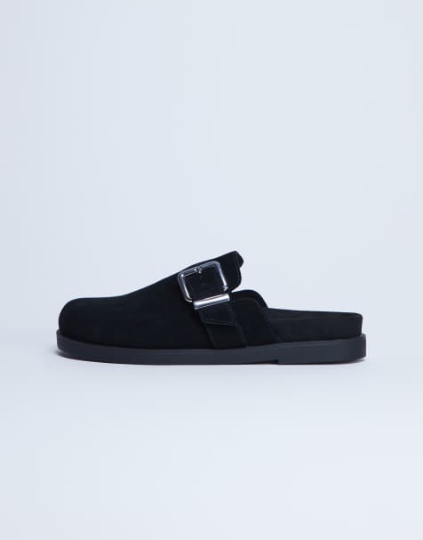 Topshop - Amy - Sabot neri in vera pelle cavallino con fibbia - view 1